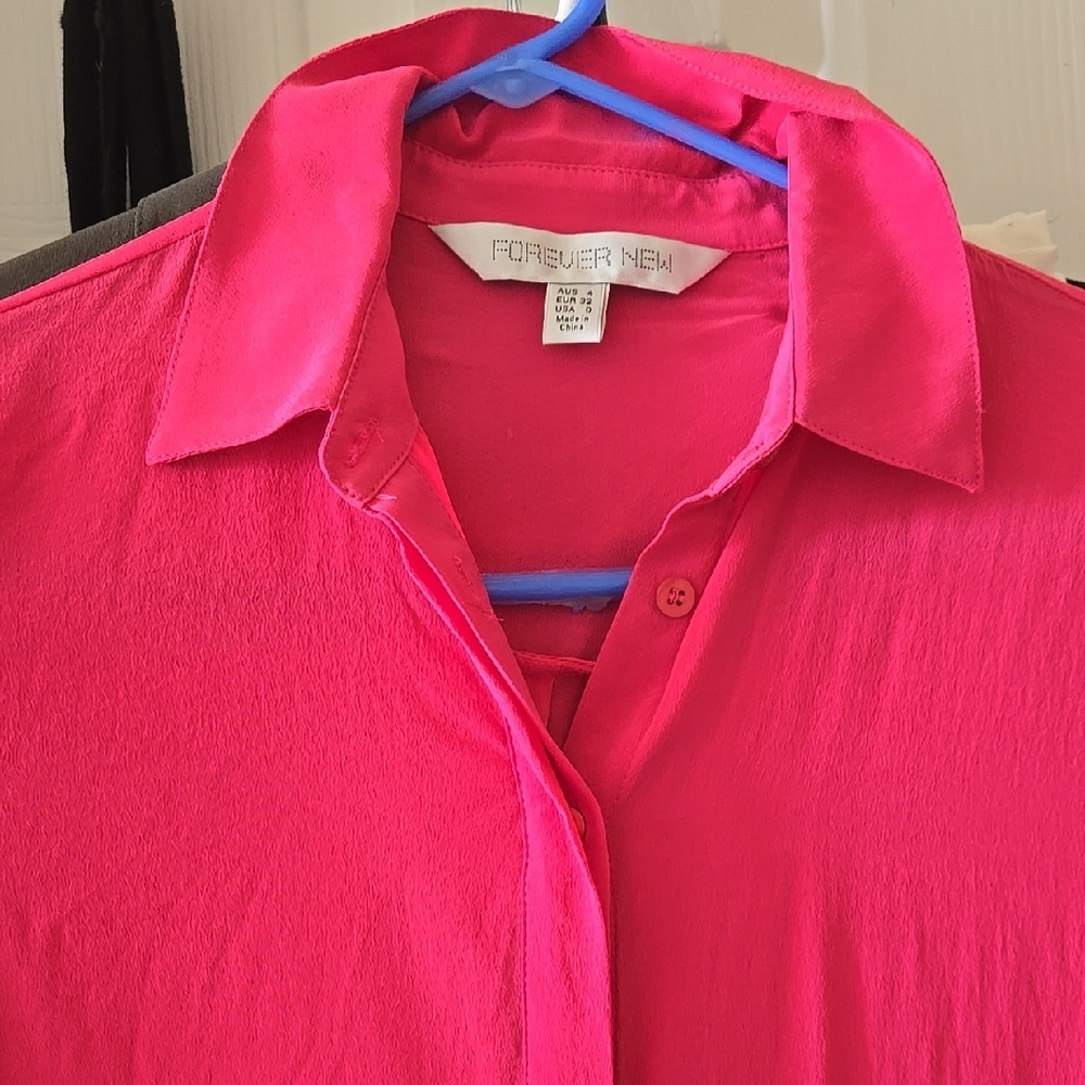 Forever New Pink Button-Up Shirt